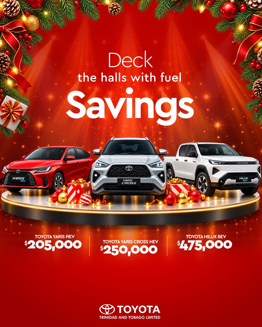 Toyota Christmas 2026 - Card2 - Deck the halls with fuel savings